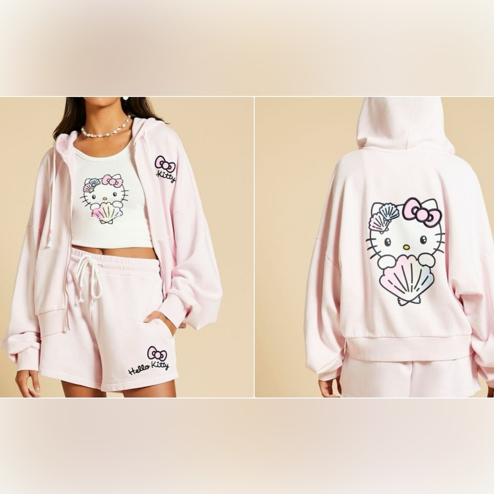 Forever 21 + plus size Hello Kitty Pink Hoodie lounge 1X